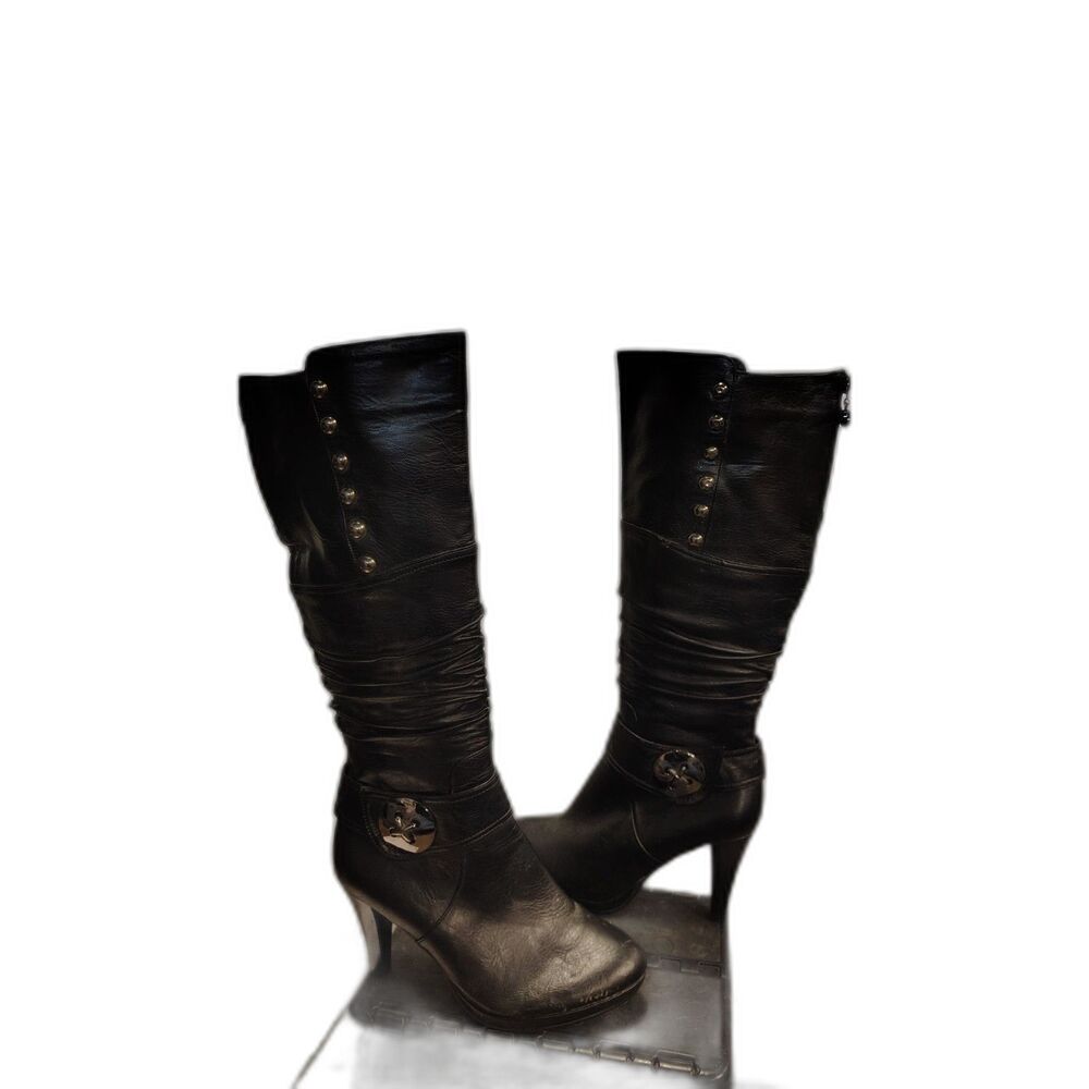 Italina high boots‎ with studded sides